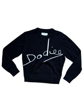 Dodiee Black Logo Cashmere Crew Sweater NWT $450 M